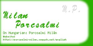 milan porcsalmi business card