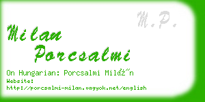 milan porcsalmi business card